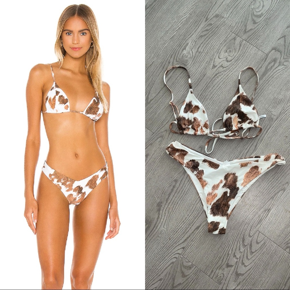 Weworewhat Cow Print Bikini set